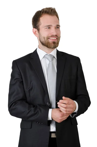 Portrait of young businessman standing in studio — Stock Photo, Image