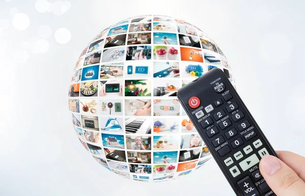 Televíziós multimédiás gömb absztrakt kompozíció — Stock Fotó