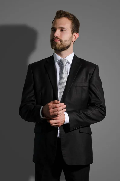 Portrait of young businessman standing in studio Royalty Free Stock Images