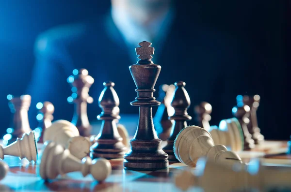 Chess strategin för finansiell, ledare i företag — Stockfoto