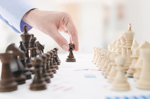 Chess finansiella strategi affärsidé. — Stockfoto