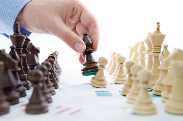 Σκάκι χρηματοοικονομική επιχειρηματική στρατηγική έννοια. — Φωτογραφία Αρχείου