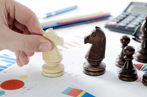 Chess financial business strategy — Stock Photo, Image