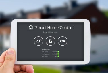 Akıllı ev kontrol teknolojisi. Mobil sistemde uzaktan otomasyon