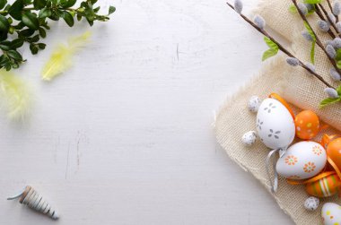 Paskalya yumurta dekorasyon arka plan