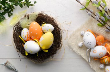 Mutlu Paskalya dekorasyon arka plan