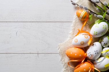 Paskalya yumurta dekorasyon arka plan