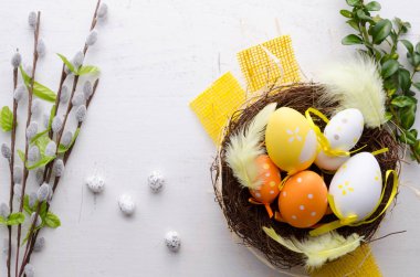 Mutlu Paskalya dekorasyon arka plan