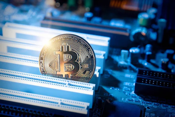 Bitcoin criptomoneda, concepto de dinero virtual — Foto de Stock