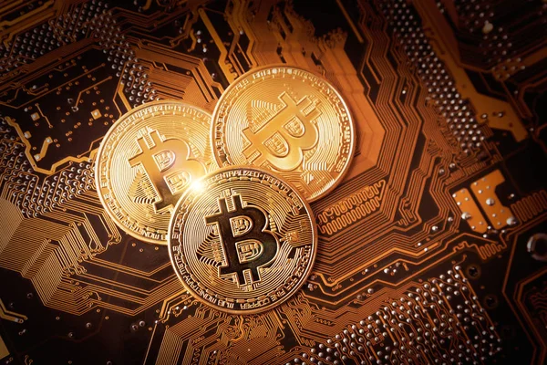 Bitcoin criptomoneda, concepto de dinero virtual — Foto de Stock