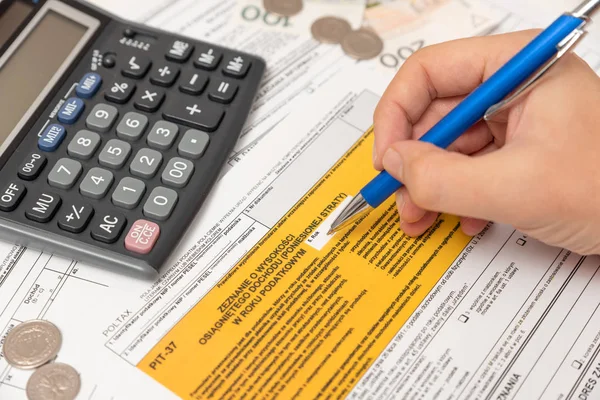 Polish tax form. Finance, tax income concept — Stock Photo, Image