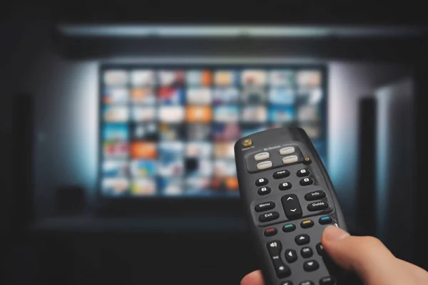 Vod szolgáltatás a tévében. Tv streaming koncepció — Stock Fotó