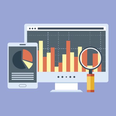 Dijital Veri Analizi Vektör Sanatı Grafik Tasarımı Resmi