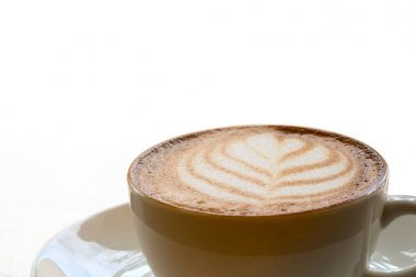 Sıcak kahve latte sanat yakın çekim