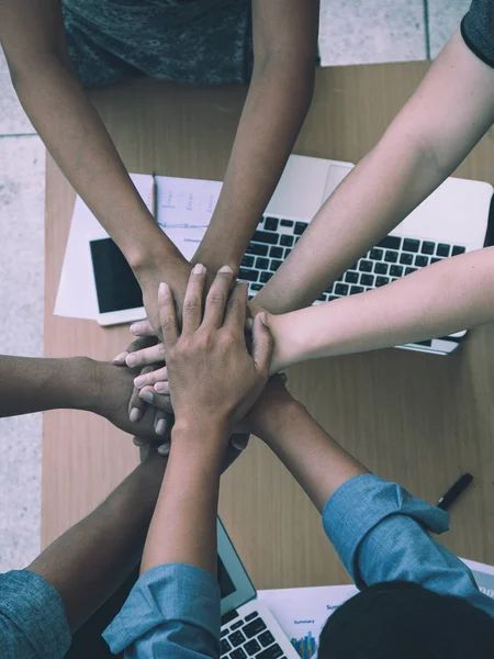 Business Working Team Put Hand Together Fighting Working Team Building — Stock Photo, Image