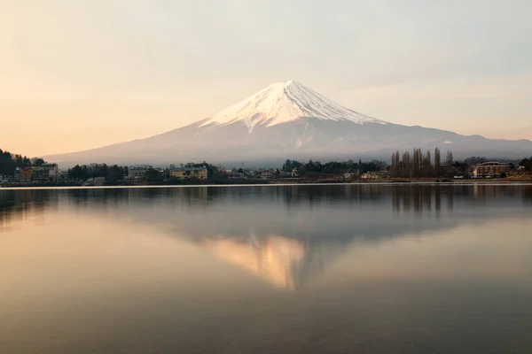 Surge Sol Primera Hora Mañana Monte Fuji Temporada Invierno Como —  Fotos de Stock