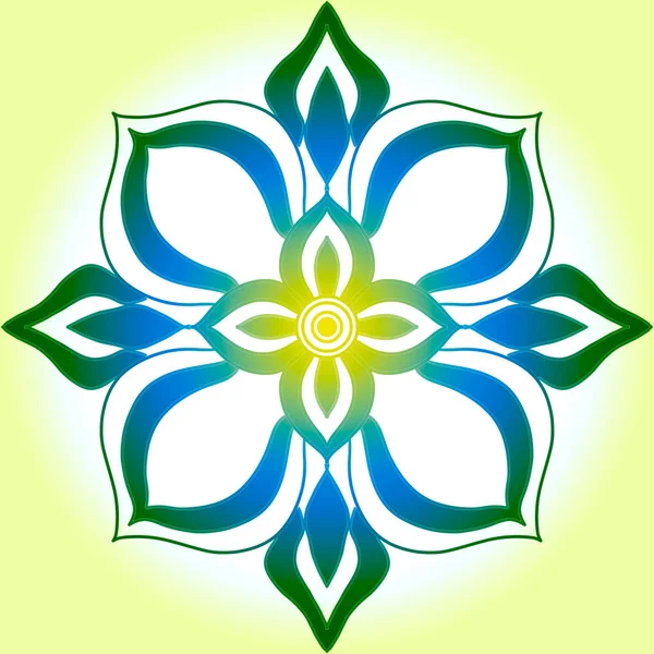 Mandala Kruh Čára Jako Barevný Květ Pastelovém Pozadí — Stock fotografie