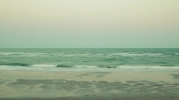 Time Lapse Mouvement Des Vagues Mer Plage Après Coucher Soleil — Video