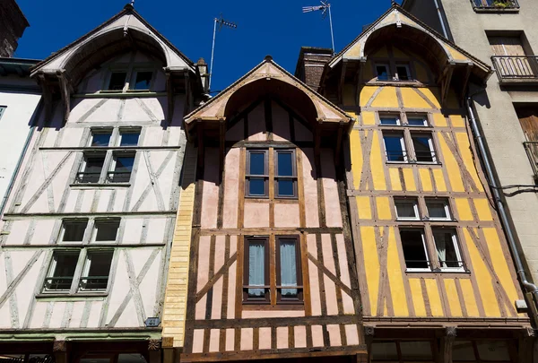 Hrázděné domy, Troyes, Aube oddělení, Alsasko Champagne- Stock Fotografie