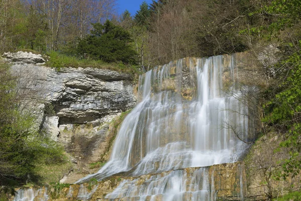 Eventail Waterfall, Herisson Waterfalls, Cascades du Herisson, — Stockfoto