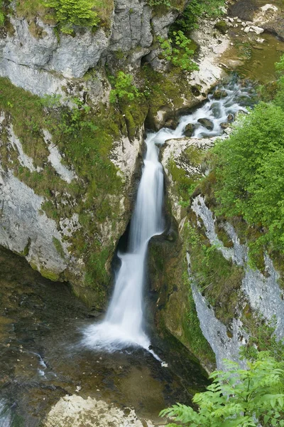 Kaskad av Billaude, Jura, Franche-Comté, Frankrike — Stockfoto