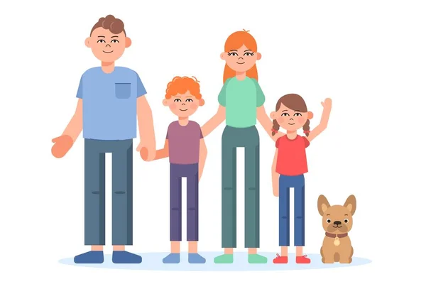 Mutlu aile karakterleri. Düz bir şekilde vektör illüstrasyonu