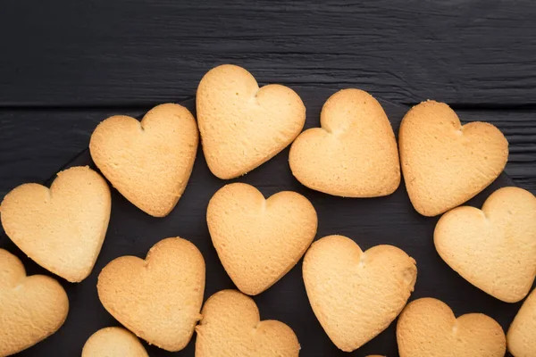 Galletas Forma Corazón Decoradas Para Día San Valentín Espacio Libre — Foto de Stock