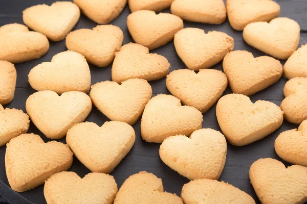 Galletas Forma Corazón Decoradas Para Día San Valentín Espacio Libre — Foto de Stock