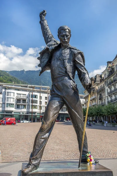 Anıt şarkıcı Freddie Mercury, Montreux, İsviçre — Stok fotoğraf