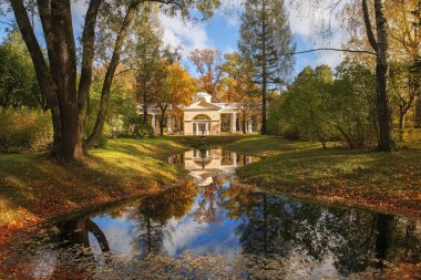 sonbahar manzara Pavlovsk Park, Saint Petersburg, Rusya Federasyonu