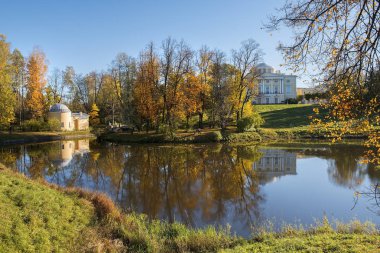 sonbahar manzara Pavlovsk Park, Saint Petersburg, Rusya Federasyonu