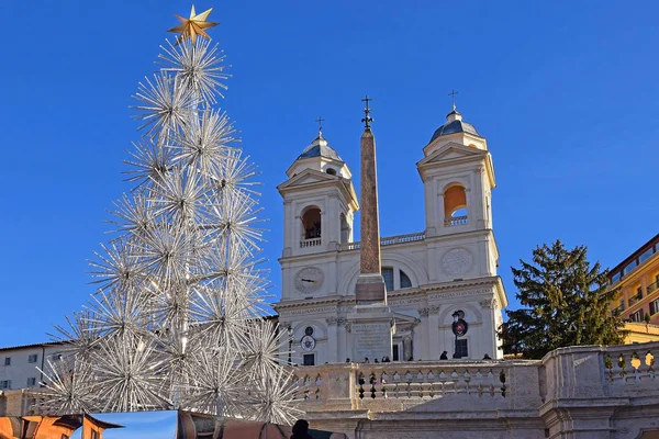 Christmas tree at the Spanish steps, Rome — Stock Photo, Image