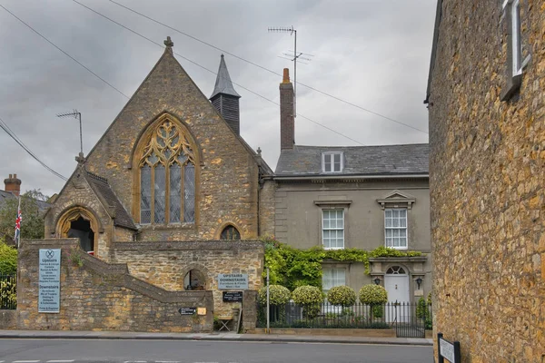 Paisagem urbana na cidade medieval Sherborne, Dorset, Inglaterra — Fotografia de Stock