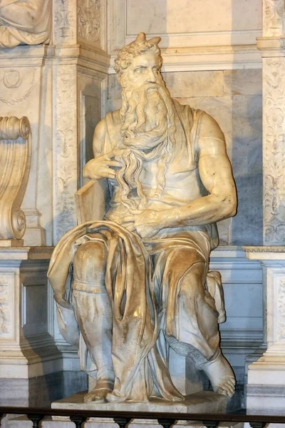 Moses, Michelangelo, a San Pietro in Vincoli, Róma, Olaszország — Stock Fotó