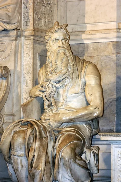 Mojžíš Michelangelo v san pietro in vincoli, Řím, Itálie — Stock fotografie