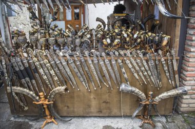 silah ve bardak, süslenmiş gümüş ile: Kakheti, Georgia
