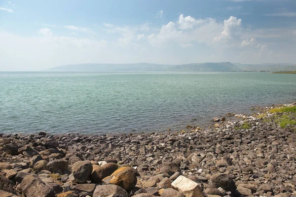 Krajobraz z Morza Galilejskiego (Kinneret) w pobliżu Kafarnaum, Izrael — Zdjęcie stockowe