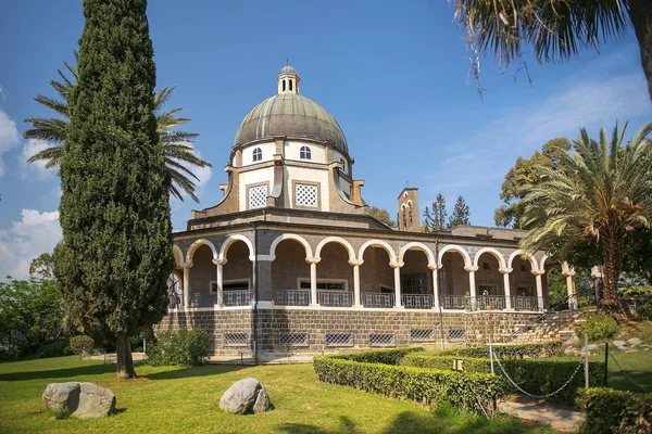 Iglesia de las Bienaventuranzas, Mar de Galilea, Israel — Foto de Stock