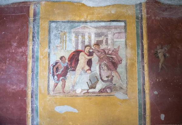 Fresky v Pompejích, Kampánie, Itálie — Stock fotografie
