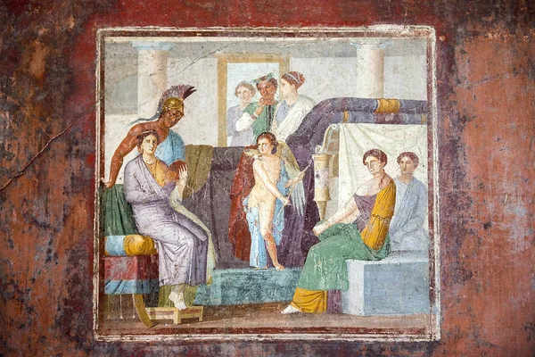 Фрески в Помпеях, регион Кампания, Италия — стоковое фото