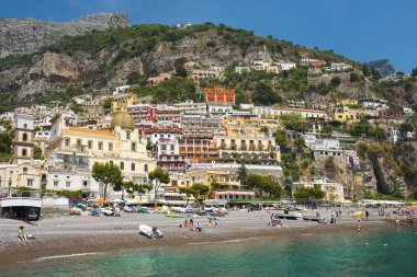 Positano, İtalya Amalfi Coast, Campania bölgesinde doğal görünümü
