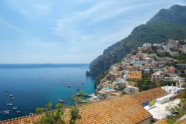 Positano, İtalya Amalfi Coast, Campania bölgesinde doğal görünümü