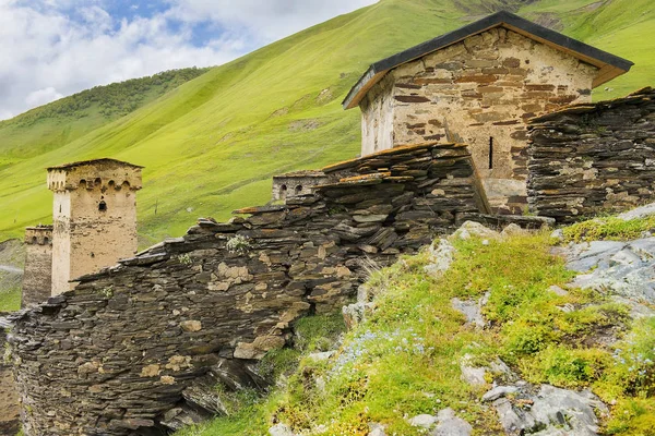 Vesnice Ushguli Upper Svaneti, Gruzie — Stock fotografie