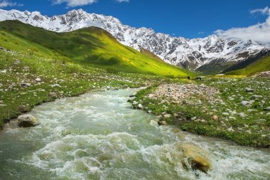 Üst Svaneti, Georgia'da manzara
