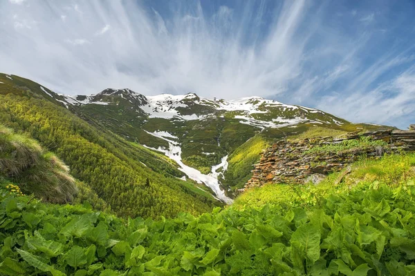 Hegyi táj, a felső Svaneti, Grúzia — Stock Fotó