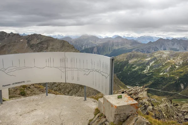 Panorama la chenalette - mapa horských výšek — Stock fotografie