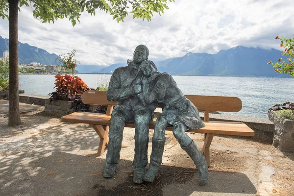 Moderní sochařství v Montreux, Švýcarsko — Stock fotografie