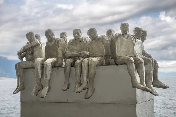 Vamos todos para Marte, escultura de Stephen Hawking — Fotografia de Stock