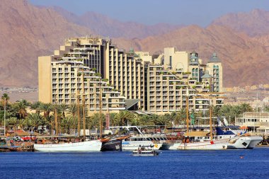kıyı şeridi ve lüks otellere popüler tatil - Eilat, Israel