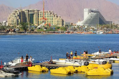 kıyı şeridi ve lüks otellere popüler tatil - Eilat, Israel